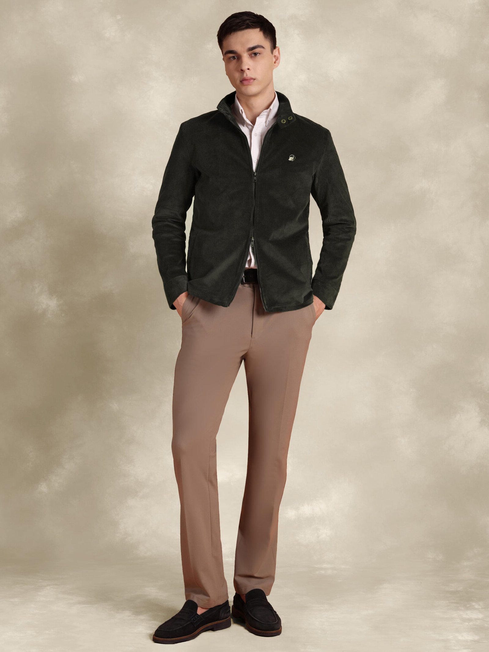 Patiala Corduroy Jacket With Double Side Zipper