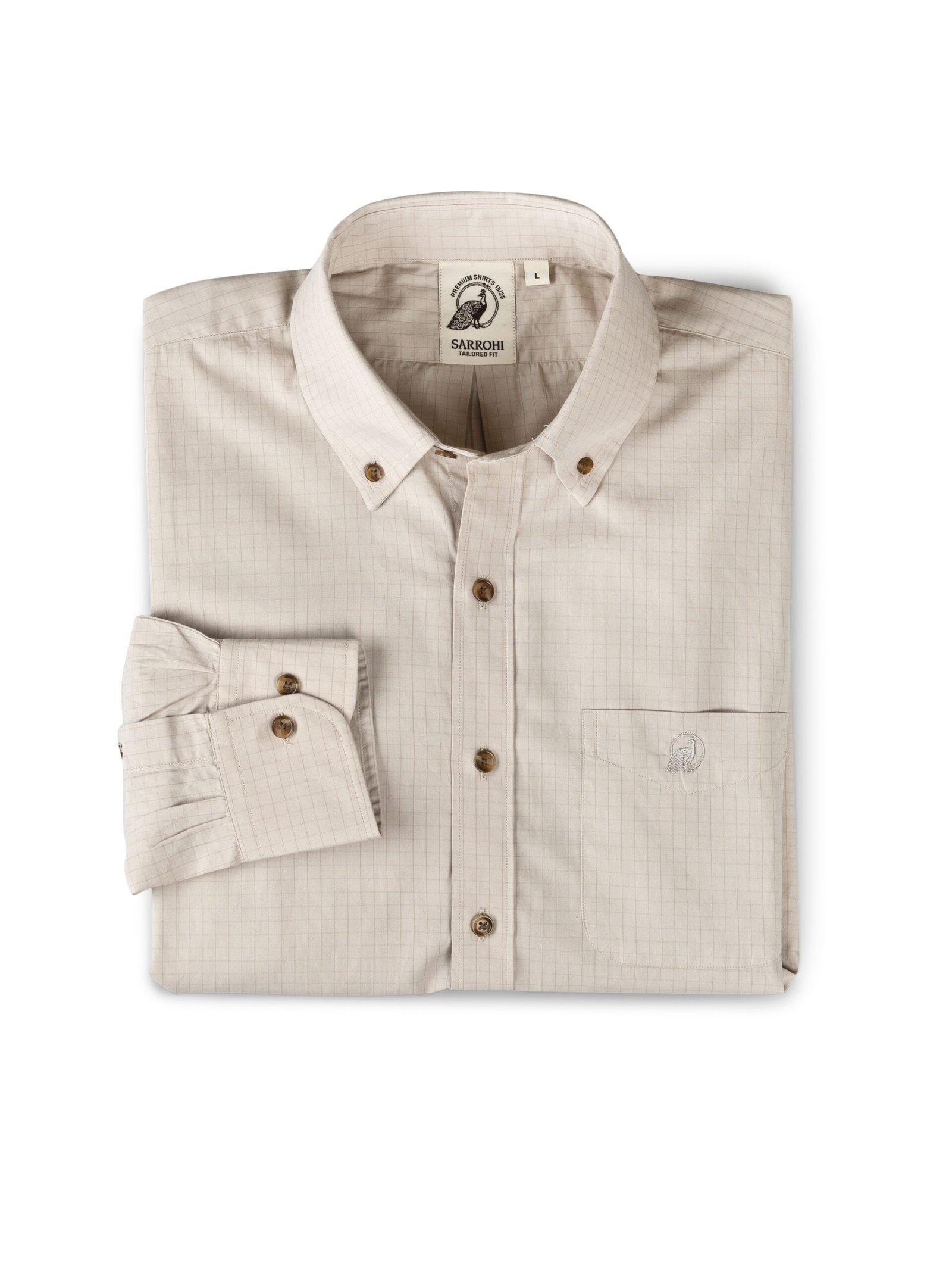 Regular Fit Beige Office Shirt